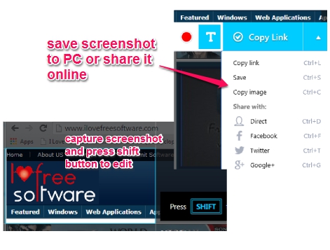 capture and share screenshot