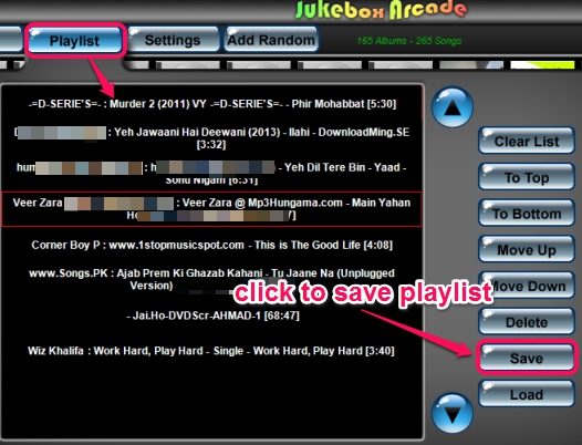 save playlist
