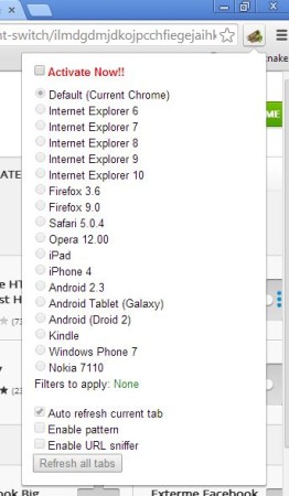 user agent switcher google chrome 4