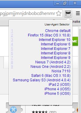 user agent switcher google chrome 5