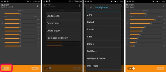 AIMP for Android equilizer