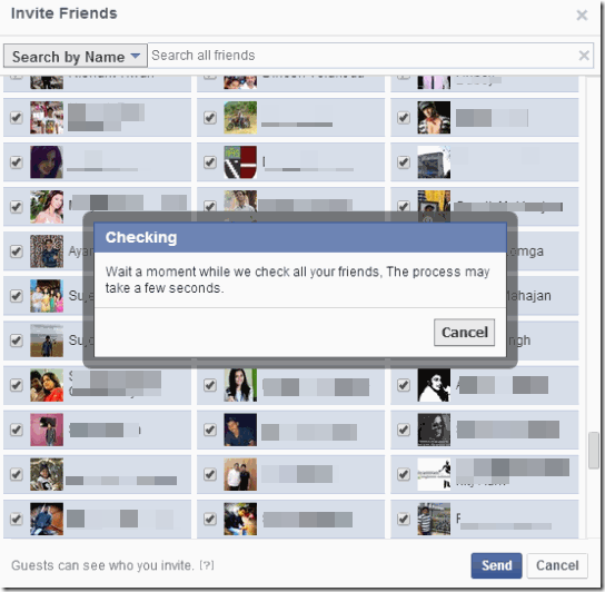 Facebook Invite All-FrindsChecked