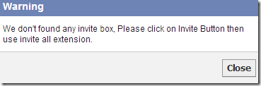 Facebook Invite All-Warning