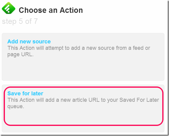 IFTTT Feedly Save for Later