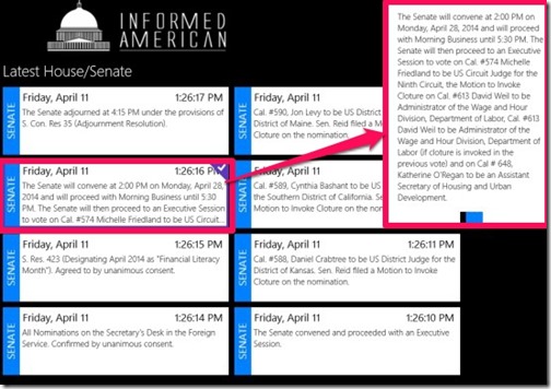 Informed Americans-Latest Senate