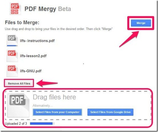 PDF Mergy- upload files & merge