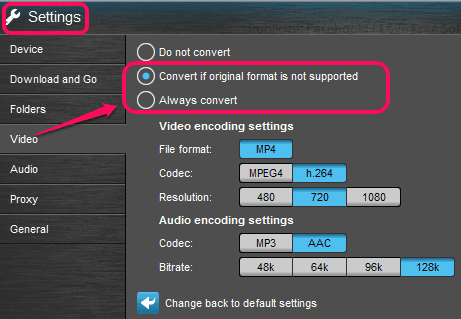 PiceaHub- change settings