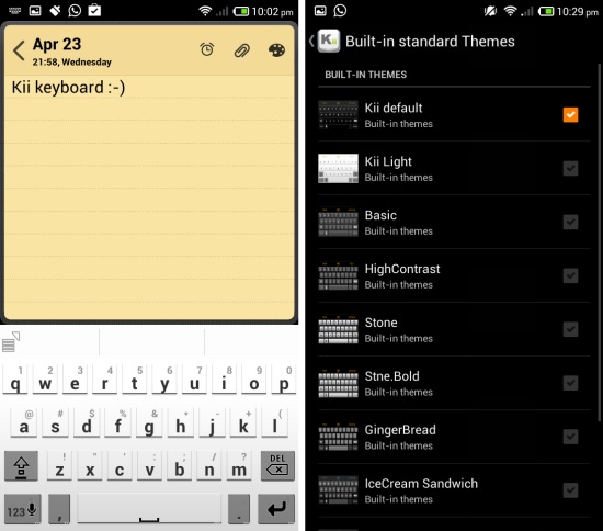 kii keyboard themes