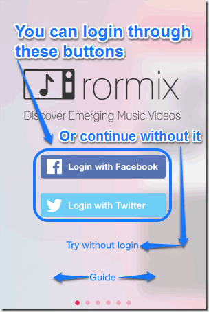 rormix first screen