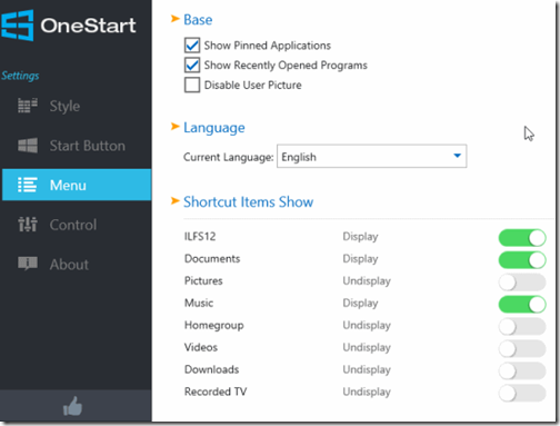 Anvi OneStart-Menu