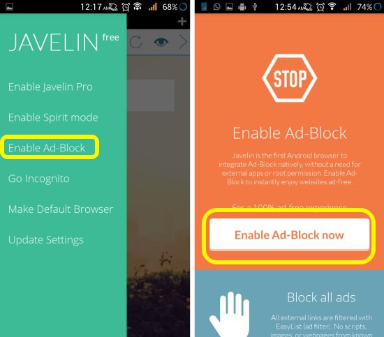 Enable ad-block