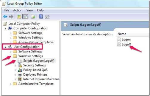 Group Policy editor-logoff