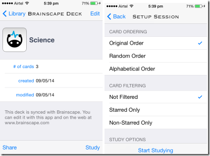 Studyng Flashcards