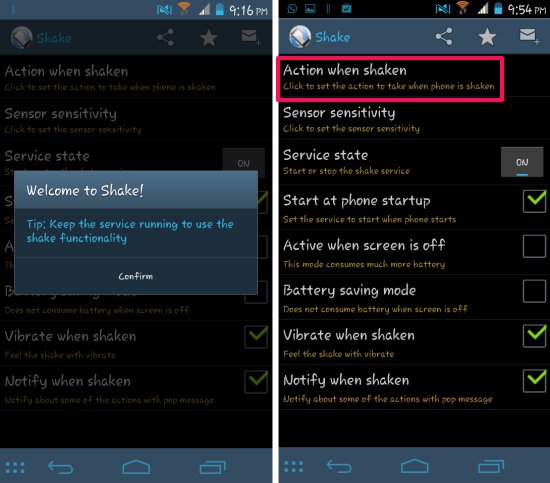 Using Shake for Android