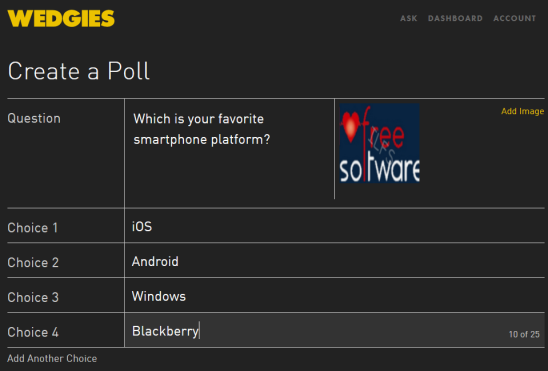 Wedgies- create a poll