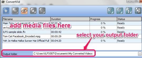 add media files for conversion