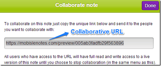 collaborate url mobisle notes