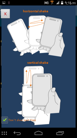 how to shake in Shake For Android