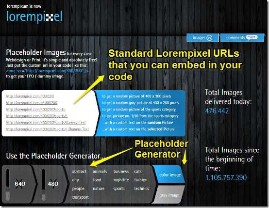 lorempixel mainui