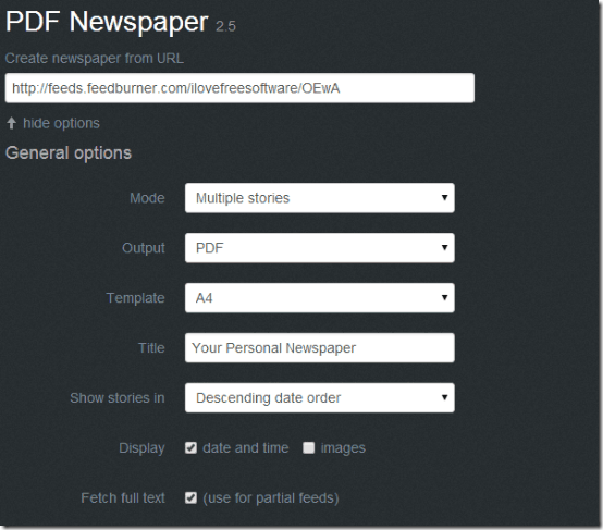 pdf newspaper options