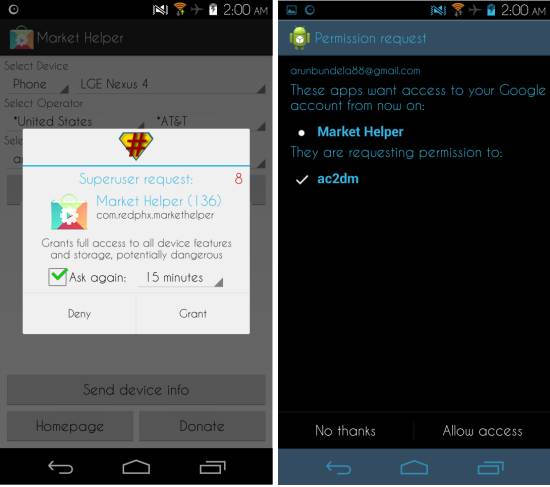 root permission market helper for android