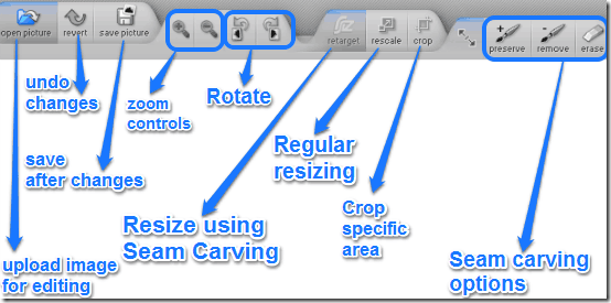 rsizr editing toolbar