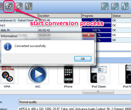 start conversion process