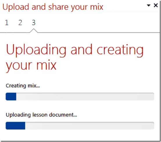 upload and share mix progress