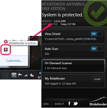 Bitdefender- tray icon