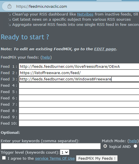 Feedmix RSS Combiner