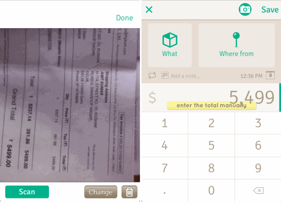 Scanning Receipts