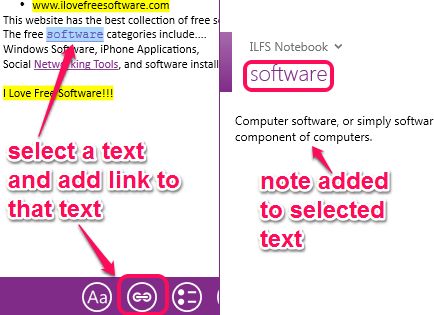 add link to selected text