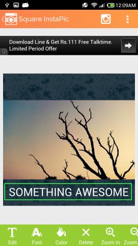 adding text in Square InstaPic for Android