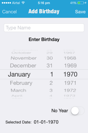 birthday reminder plus add birthday manually