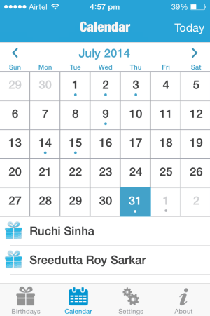 birthday reminder plus calendar view