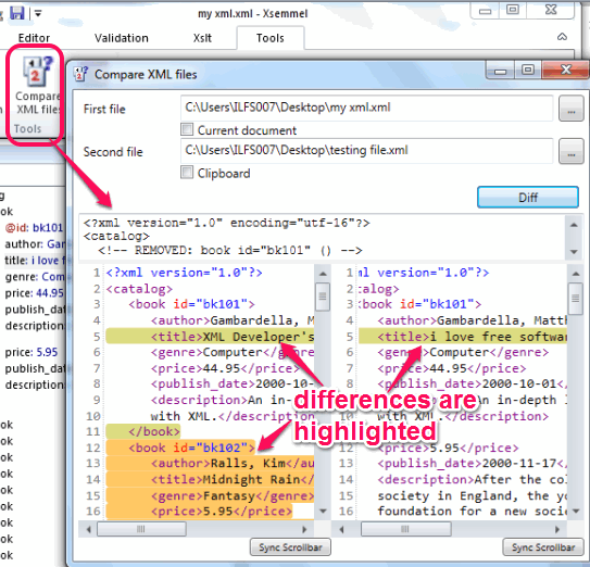 compare XML files