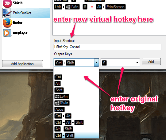 create a new virtual hotkey