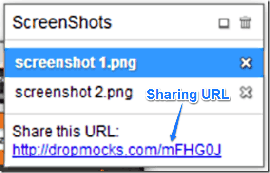 dropmocks sharing url