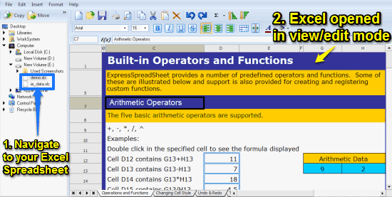 excel explorer edit mode