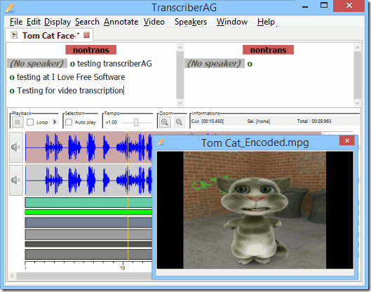 free transcription software - TranscriberAG