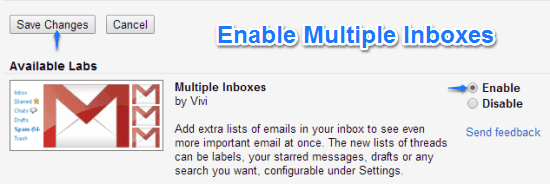 gmail labs enable m inboxes