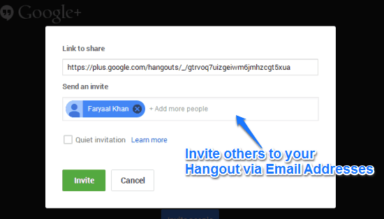 hangout via outlook