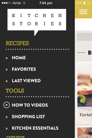 kitchen stories cookbook menu