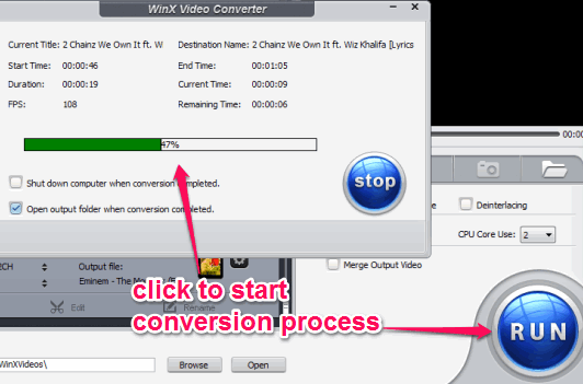 start conversion process