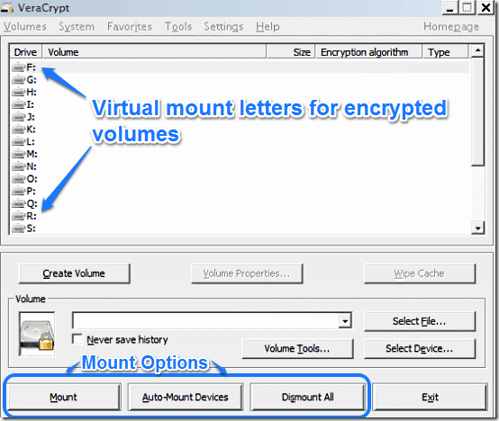 veracrypt main ui