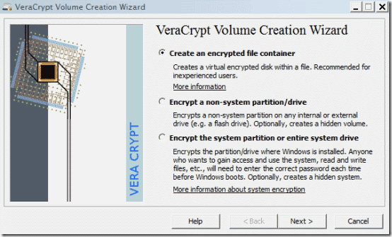 volume wizard step 1