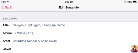 Editing Song Info