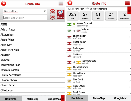 Route Between Stations