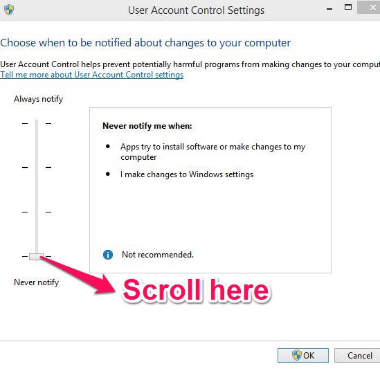 User Acoount Control- Settings