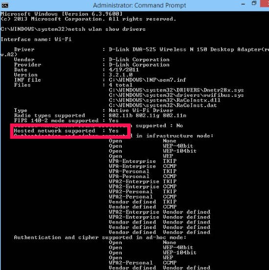 Wireless Hosted Network-Option